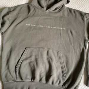 Taylor Swift The Tortured Poets Department Sweatshirt Gray Hoodie Official Merch